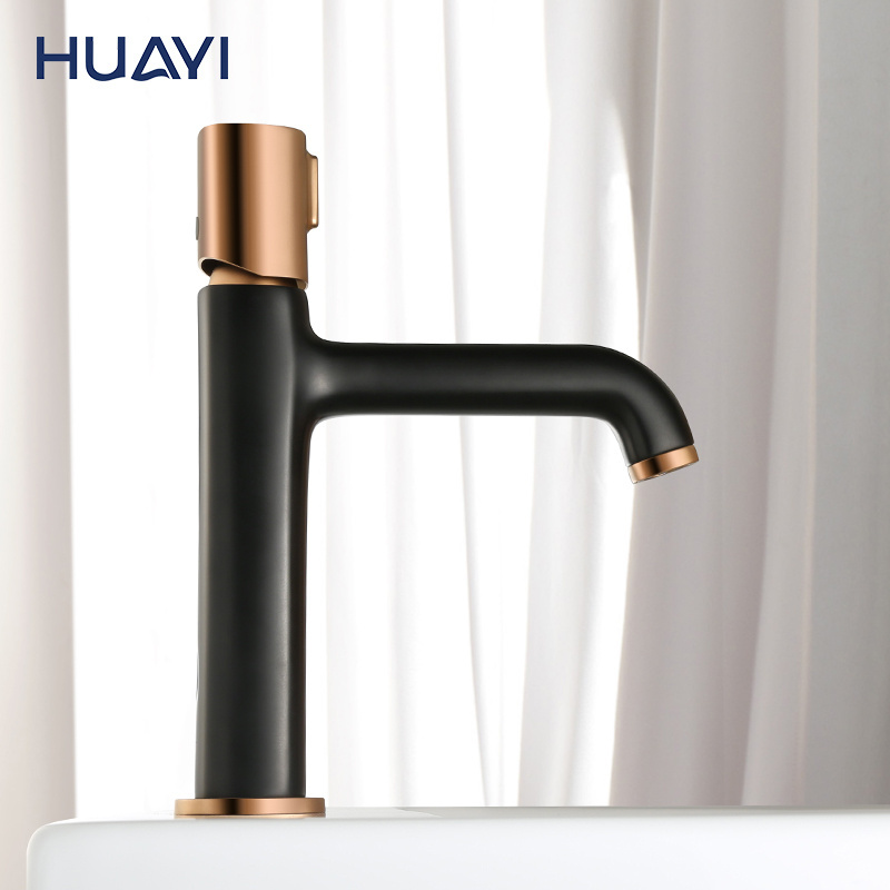 Huayi Manufacturer UPC CUPC NSF Wash Hand Basin Tap Bathroom Mixer Black Basin Faucet