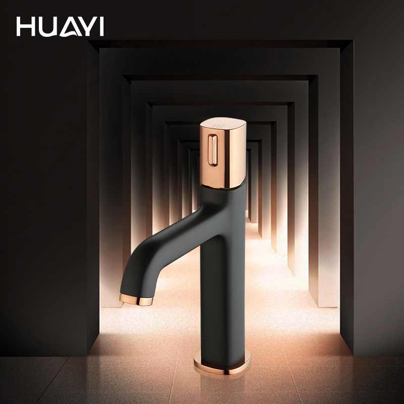 Huayi Manufacturer UPC CUPC NSF Wash Hand Basin Tap Bathroom Mixer Black Basin Faucet