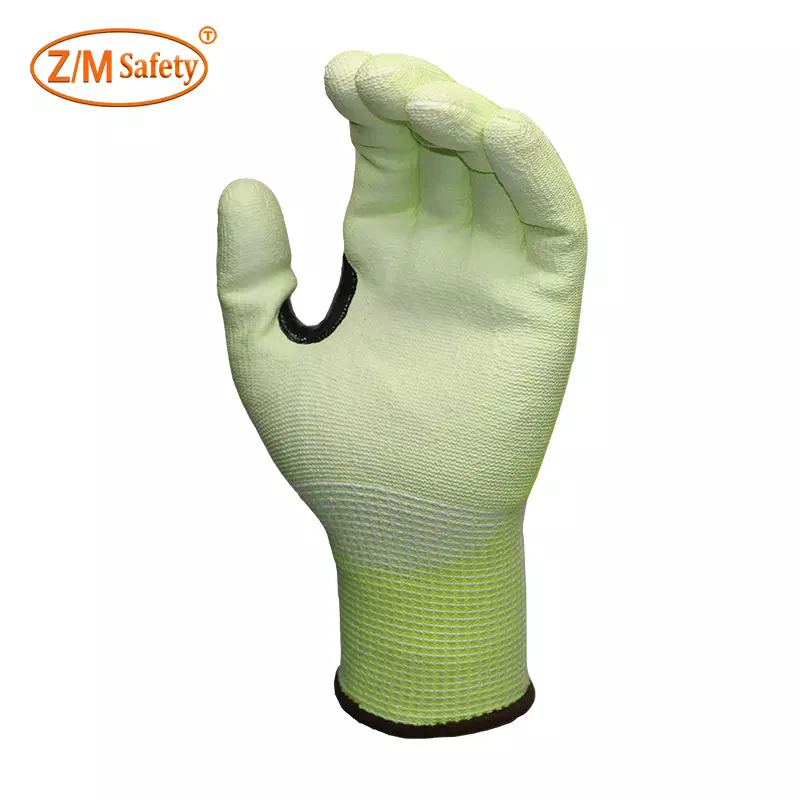 Thumb Reinforced Nivel 5 HPPE Knitted Gloves PU Coated Guantes Anticorte Stainless Steel A4 Cut Resistant Gloves