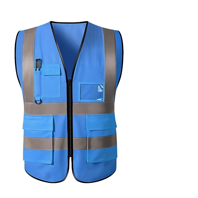 HY Engineer safety vest reflective workwear jacket blue reflective vest