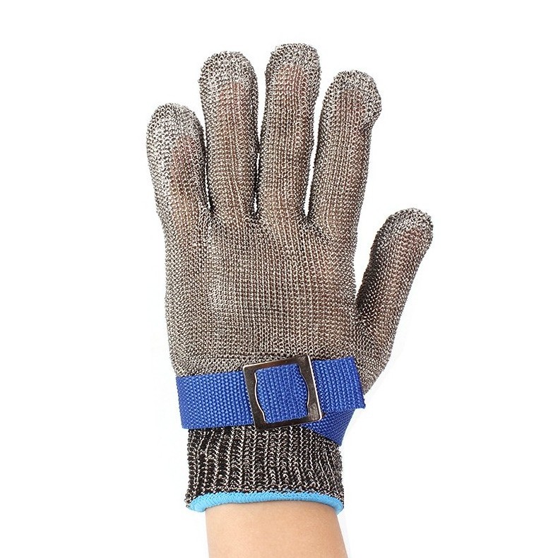 High Performance Level 5 Protection Stainless Steel Wire Mesh Butcher Gloves Sheet Metal Cut Resistant Gloves