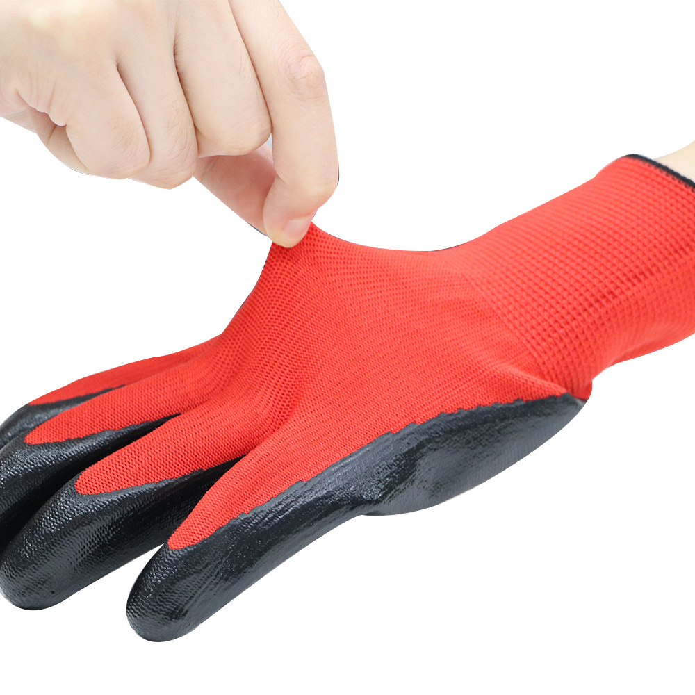 Seamless Knit Nylon Nitrile Work Gloves Auto Repair Oil-proof Glove Nitrile Coated