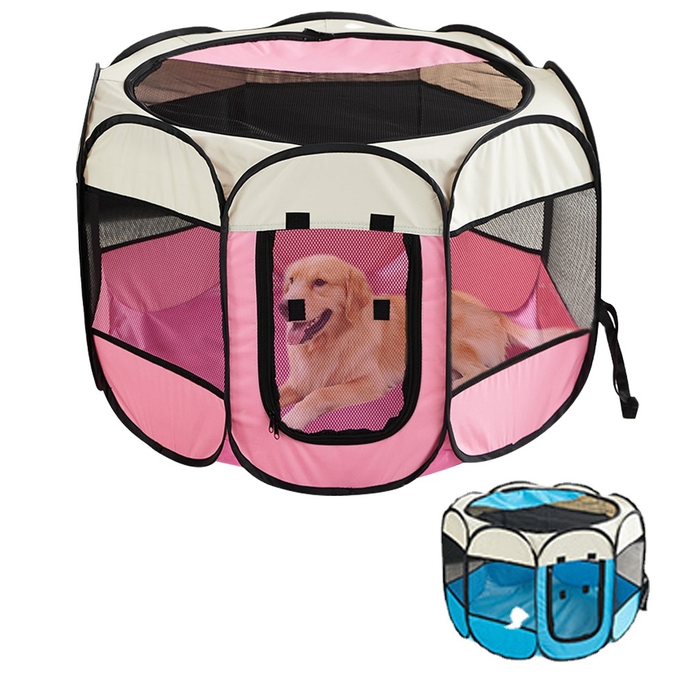 Portable Folding Pet Tent Dog House Cat Tent Cat Fence Kennel Pet Delivery Room Pet Octagon Cage Enclosure Large Space