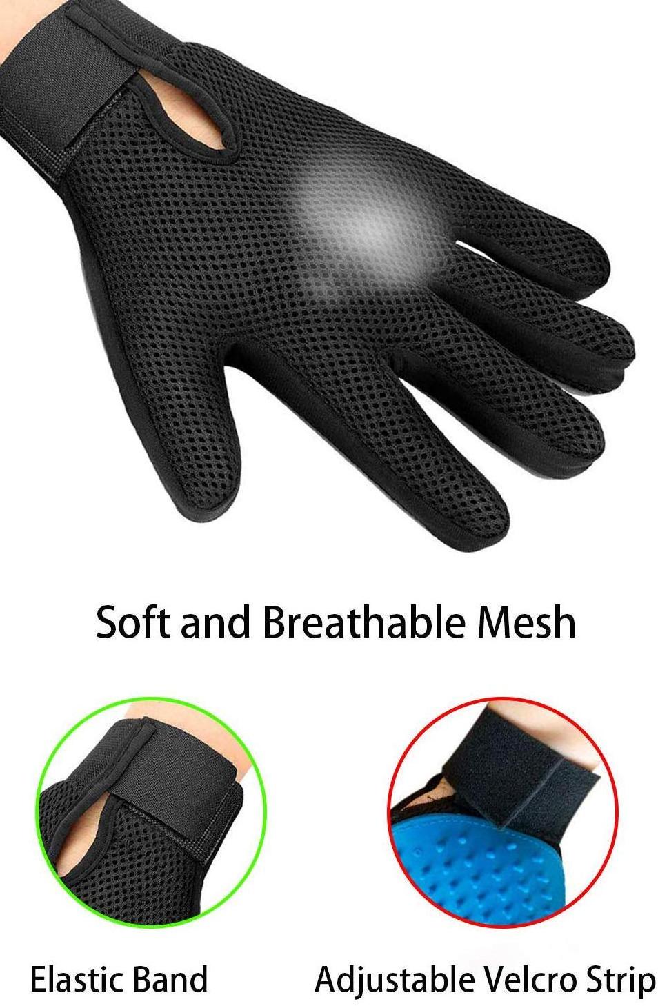 HY Dog Grooming Glove Removes Hair Pet Accessories Cat Brush For Animals With Breathable Hand Back