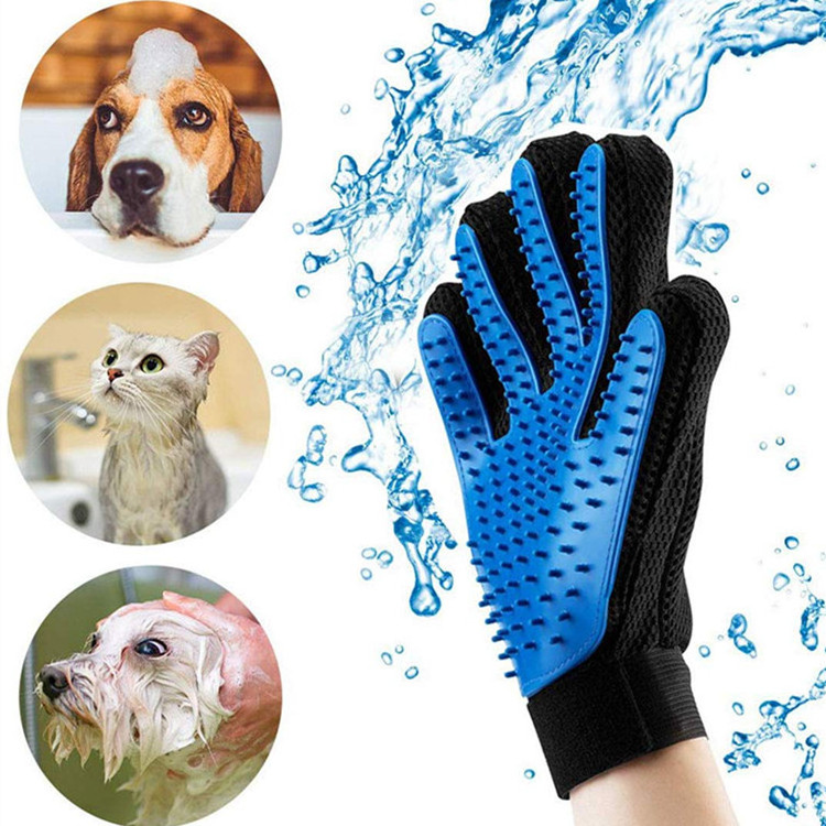 HY Dog Grooming Glove Removes Hair Pet Accessories Cat Brush For Animals With Breathable Hand Back