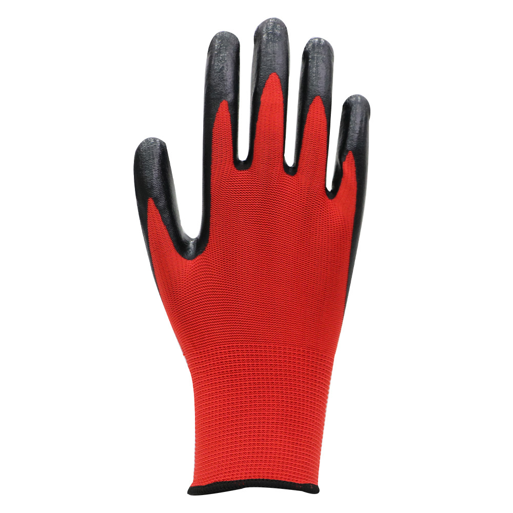 Seamless Knit Nylon Nitrile Work Gloves Auto Repair Oil-proof Glove Nitrile Coated