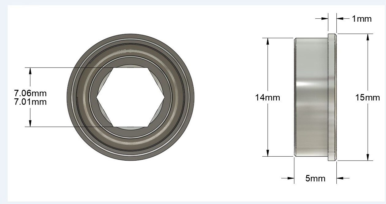 Custom mini flanged bearing 8*14*5mm Hex Hole ball bearing /Automobiles/Motorcycle Bearings/High Precision bearing