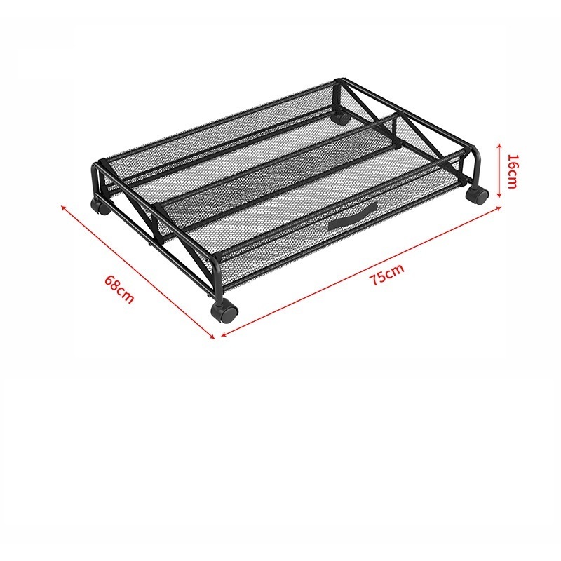 Customized bottom storage shoe rack with universal wheel can move under the bed shoe storage arrangement shelf/storage basket