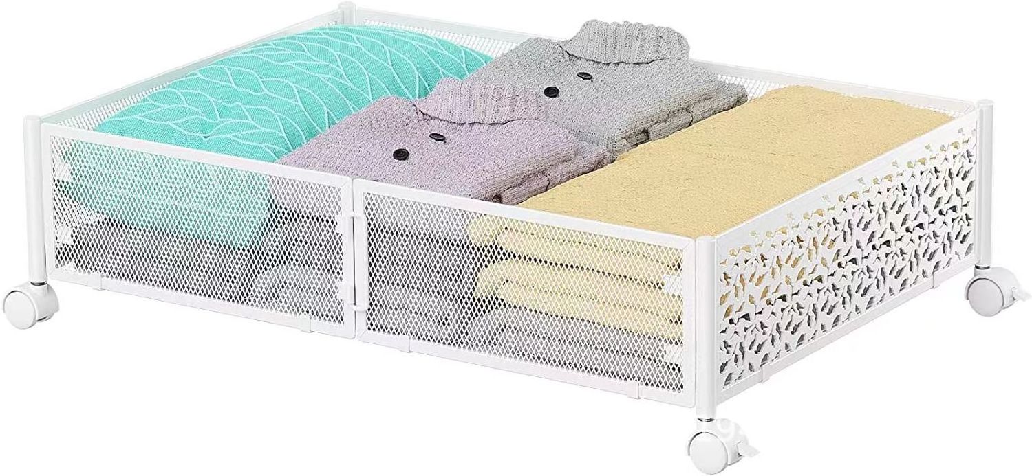 Hot sell removable bedroom bed clothes arrangement storage car foldable clothing storage rack/Collapsible storage basket