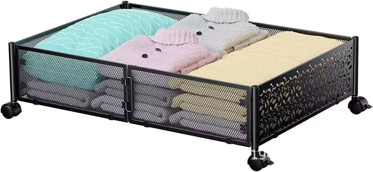 Hot sell removable bedroom bed clothes arrangement storage car foldable clothing storage rack/Collapsible storage basket