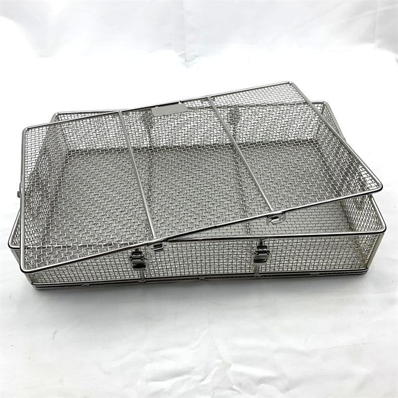 Customized metal wire shelf supply of stainless steel medical disinfection basket/medical equipment Stainless steel mesh basket