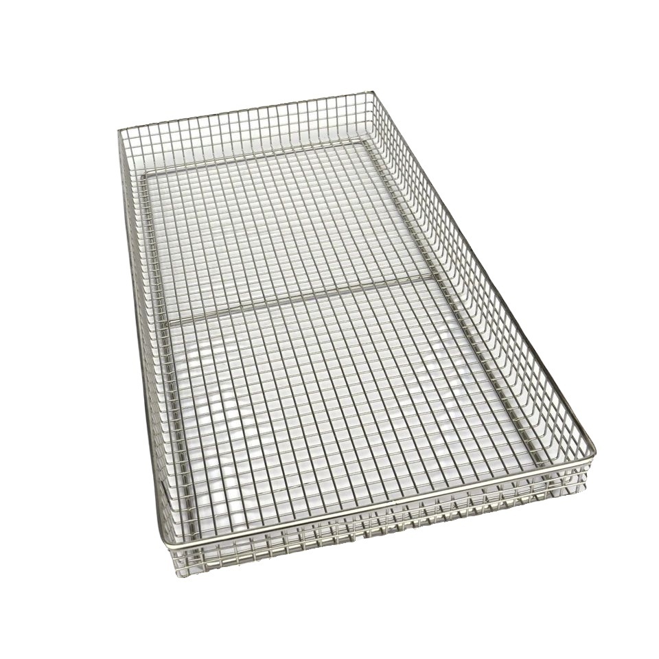 Custom metal cleaning baskets for dishes/304 stainless steel grill mesh/ OEM metal wire shelf