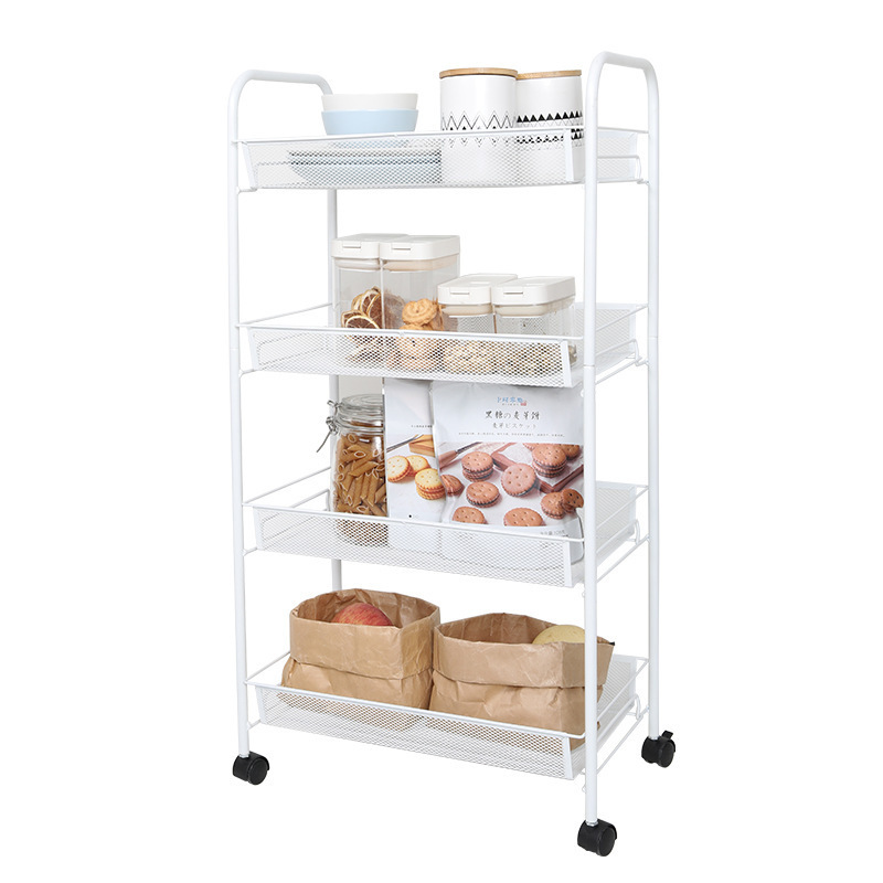 Wholesale trolley storage rack Kitchen floor multi-storey removable bathroom bathroom storage rack Bedroom snack storage rack