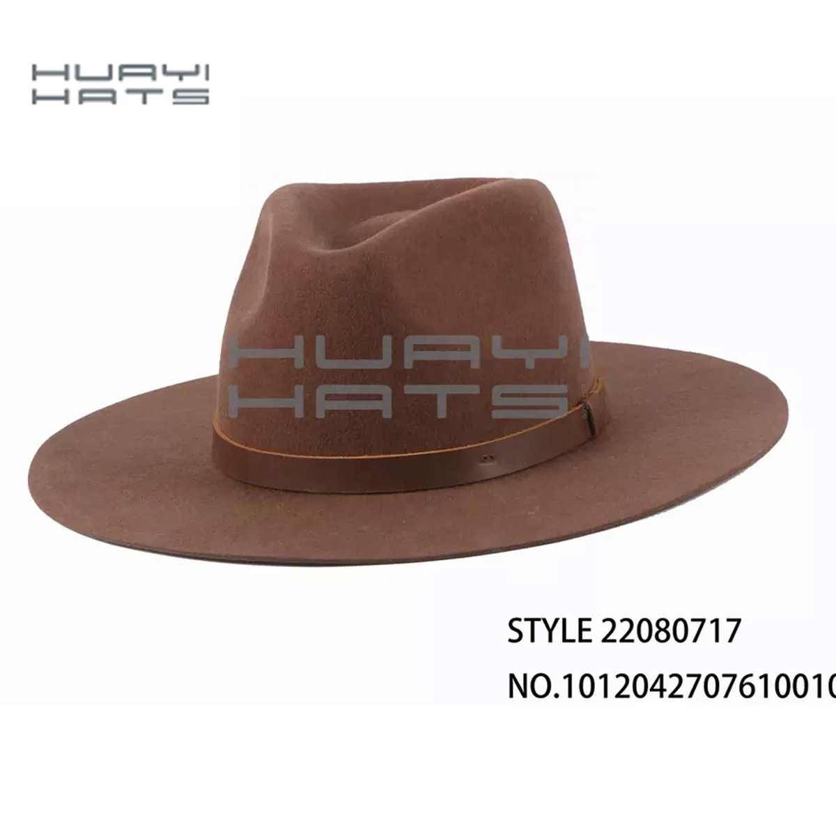 Huayi brand Fashion  Winter Spring Wide Brim Men Somerero 100% Australia Wool Felt Fedora Hats Big Hats Brown Blank