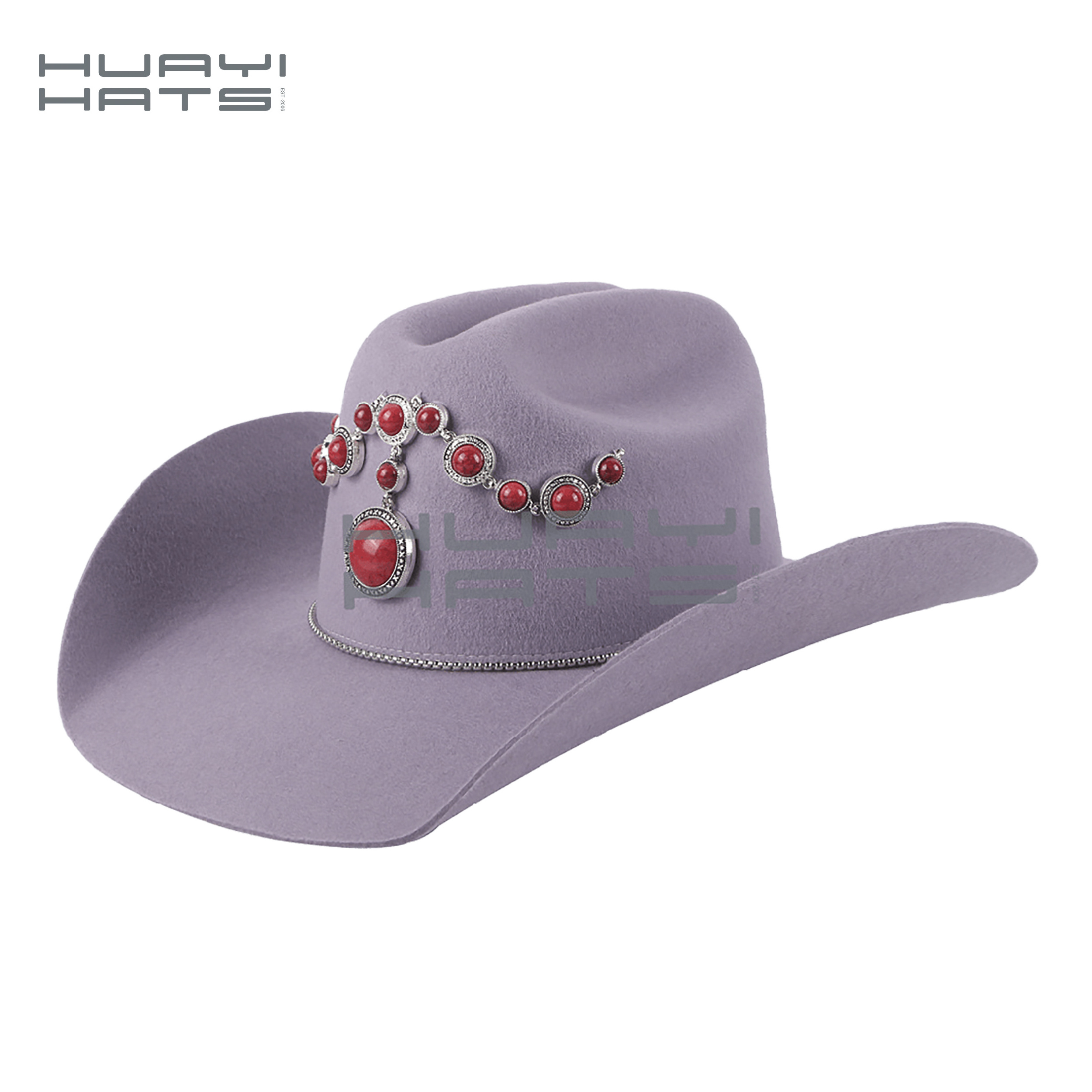 HUAYI HATS 2023 Fashion Cowboy Hats For Girl Party 100% Australia Wool Felt Cowgirl Hats Pink