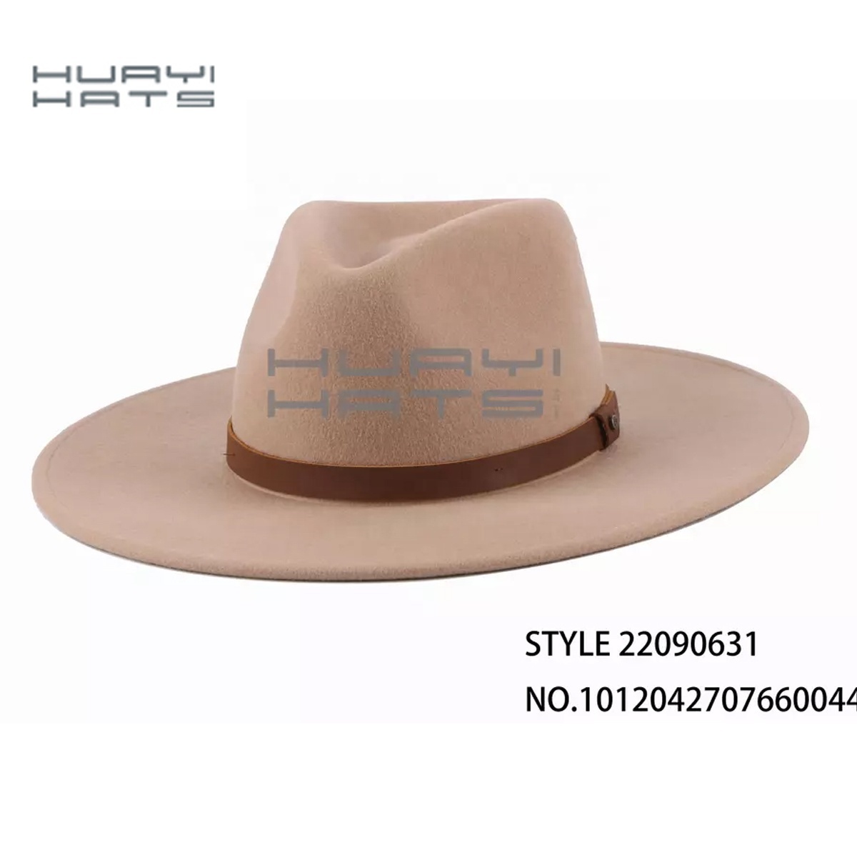 Huayi brand Fashion  Winter Spring Wide Brim Men Somerero 100% Australia Wool Felt Fedora Hats Big Hats Brown Blank