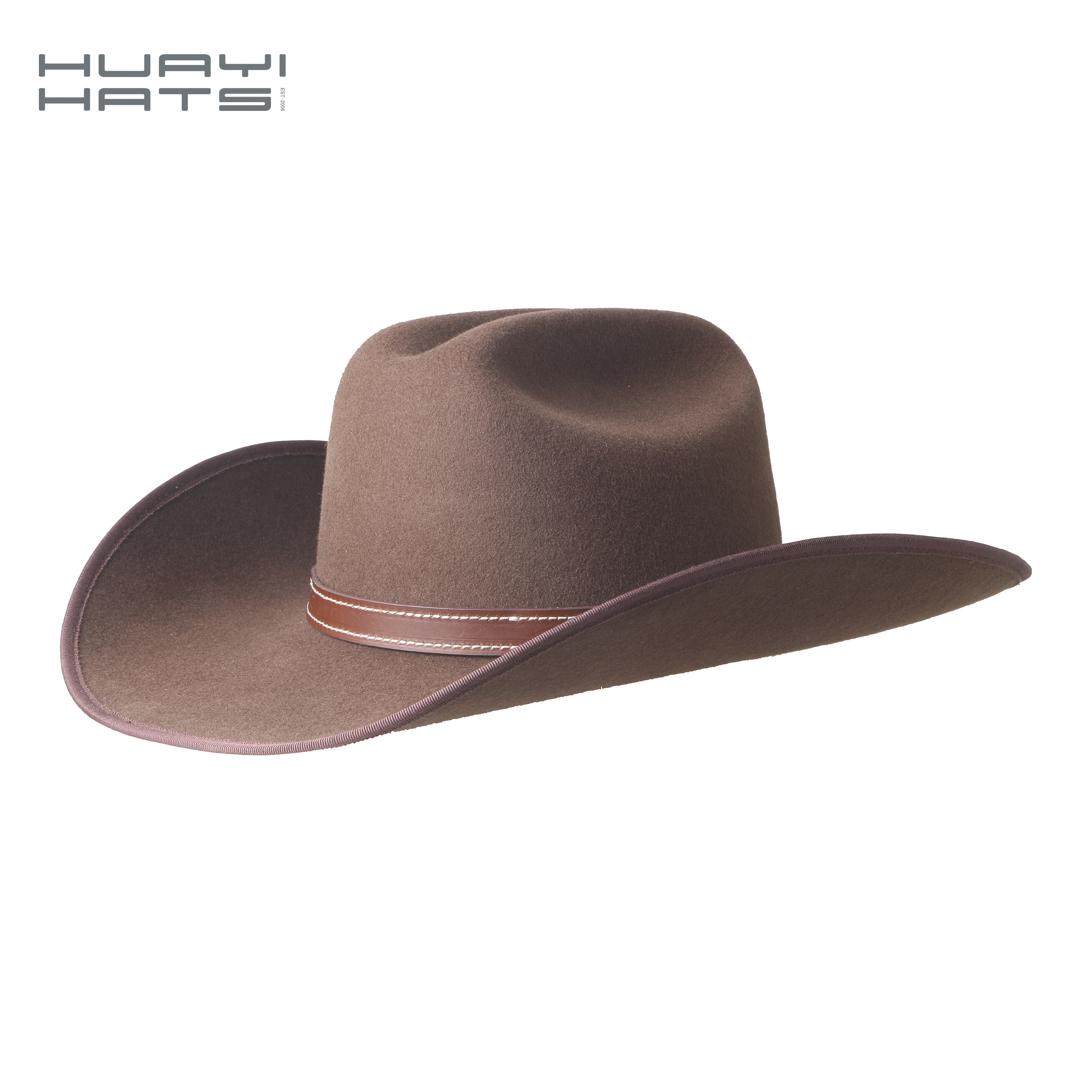 HUAYI  HATS China manufacture design winter western fedora felt cowboy hats for men