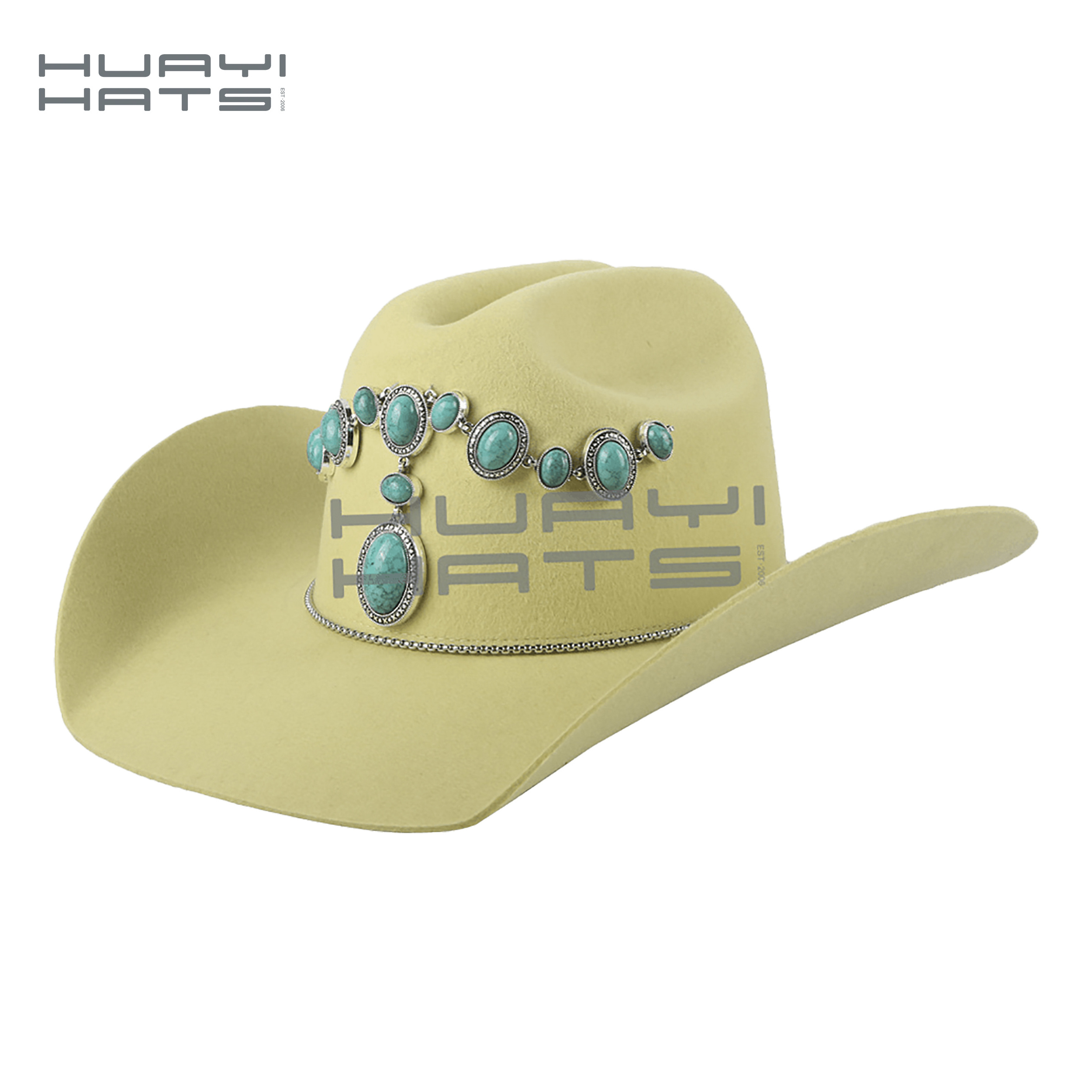 HUAYI HATS 2023 Fashion Cowboy Hats For Girl Party 100% Australia Wool Felt Cowgirl Hats Pink