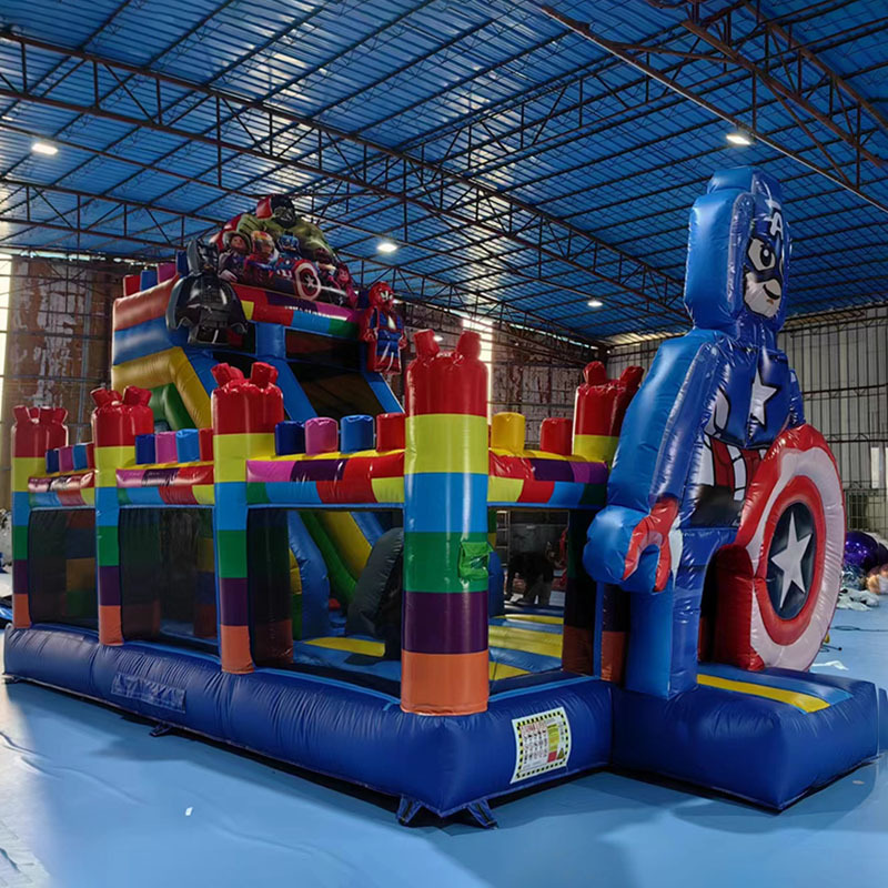 Spider-Man Adventure Inflatable Combo Slide Superhero Moonwalk Bouncer Castle with Slide for Sale