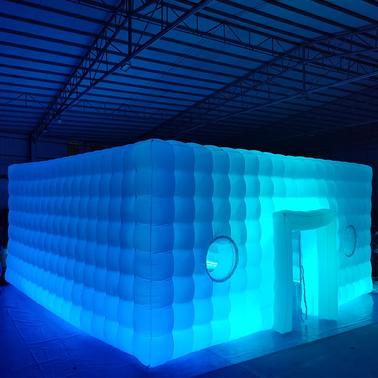 Hot Sale bubble led light outdoor with lights lighted inflatable cube tent for rental