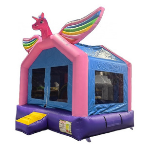 Commercial Outside Kids 13*13ft  bouncy jumping castle unicorn color party bounce house for kids inflatable