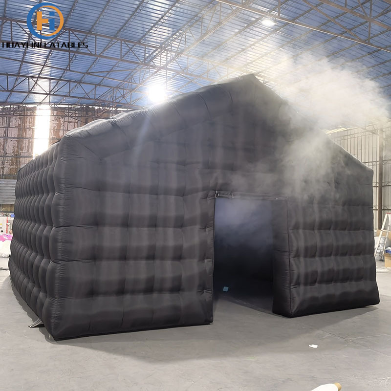 Comercial black air cube night club tienda inflable portable party house disco tent inflatable nightclub