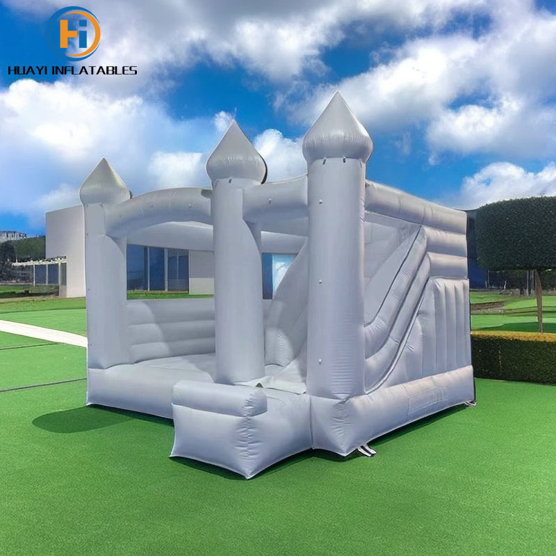 4.5x4.5m White Bouncy Castle 13x13 Ft Pastel Modern 8x8 Mini White Bounce House With Ball Pit And Slide