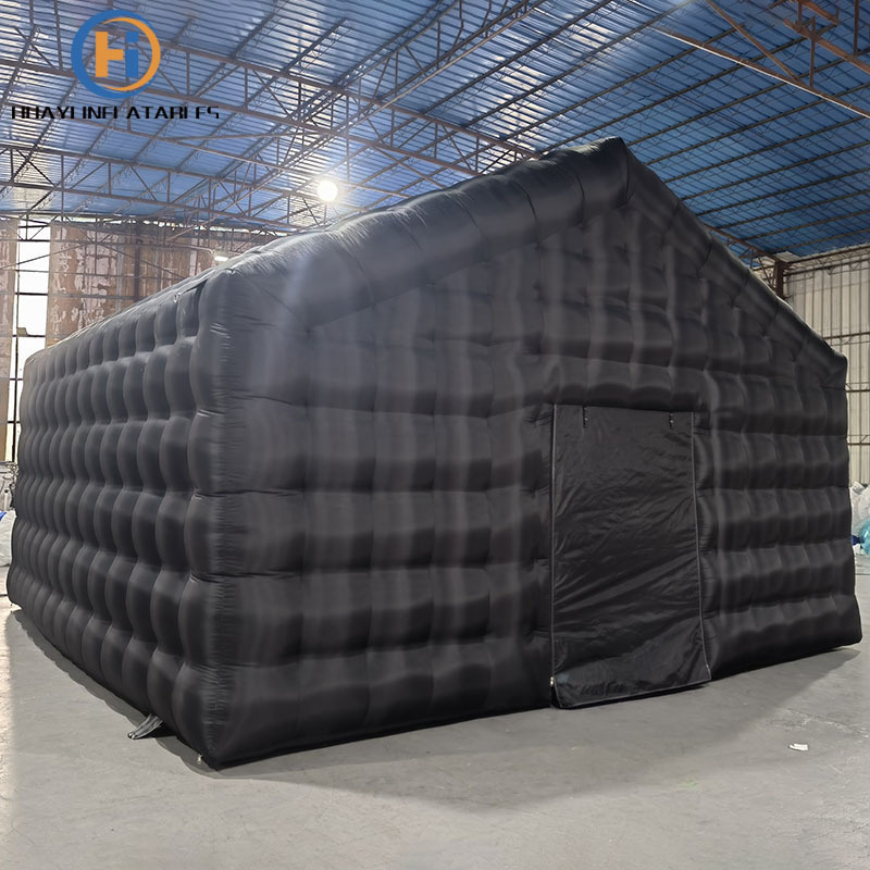 Comercial black air cube night club tienda inflable portable party house disco tent inflatable nightclub