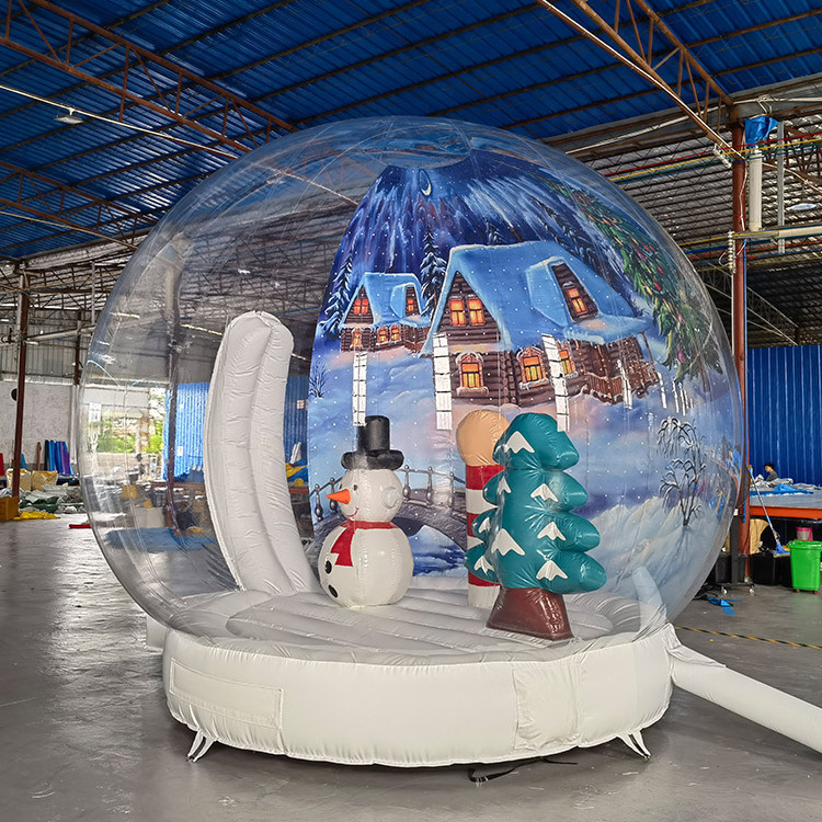 Christmas photo booth with base and background wall giant Inflatable snow globe photo booth