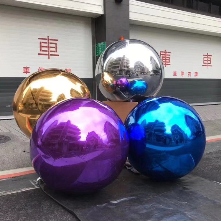 Customized Ornament Giant For Mall Holidays mirror balloon decoration inflatable christmas balls