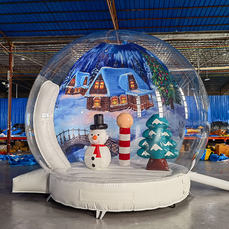 Christmas photo booth with base and background wall giant Inflatable snow globe photo booth