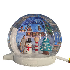 Christmas photo booth with base and background wall giant Inflatable snow globe photo booth