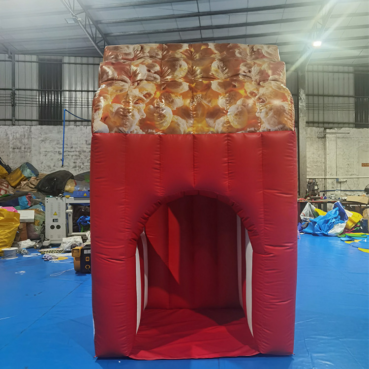 New design popcorn mini cartoon cabin outdoor inflatable tents for events