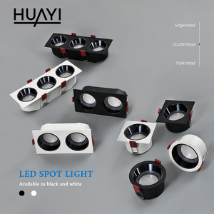 HUAYI Wholesale Spotlight 6 12 18 24 36 54 W Round Square Indoor Ceiling Recessed LED Spot Light