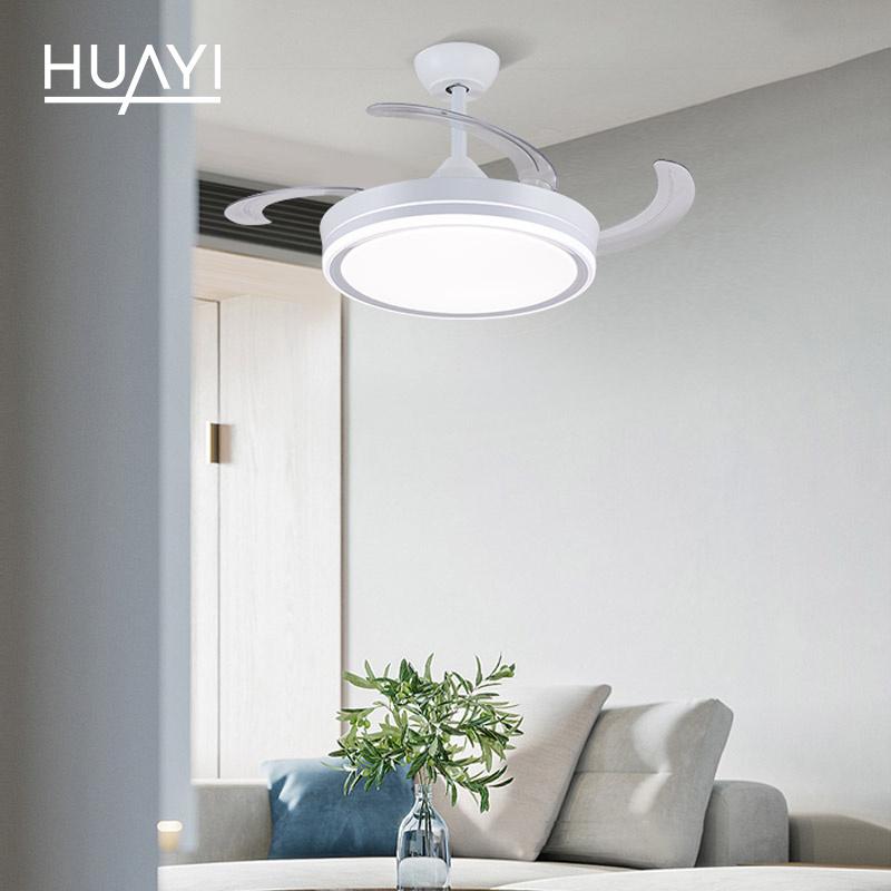 HUAYI New Product 33w Indoor Bedroom Living Room Dining Room LED Chandelier Ceiling Fan With Light