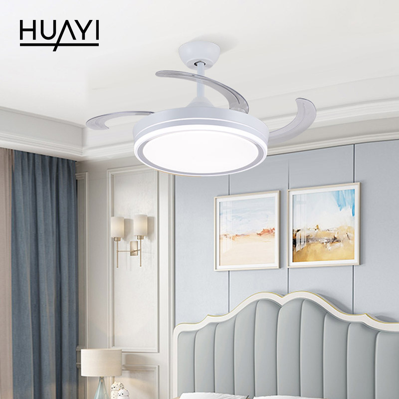 HUAYI New Product 33w Indoor Bedroom Living Room Dining Room LED Chandelier Ceiling Fan With Light