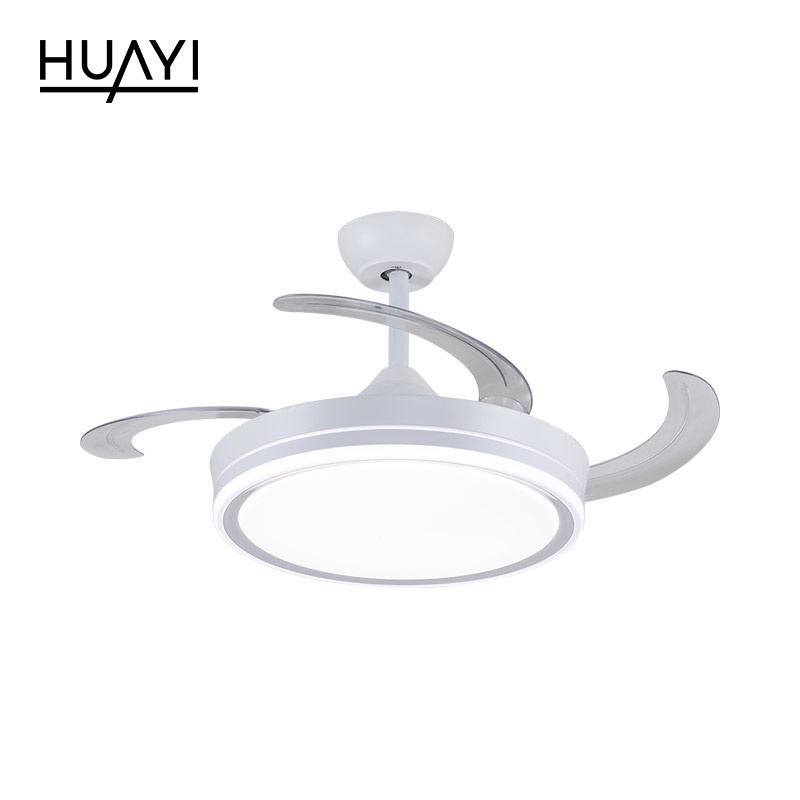 HUAYI New Product 33w Indoor Bedroom Living Room Dining Room LED Chandelier Ceiling Fan With Light