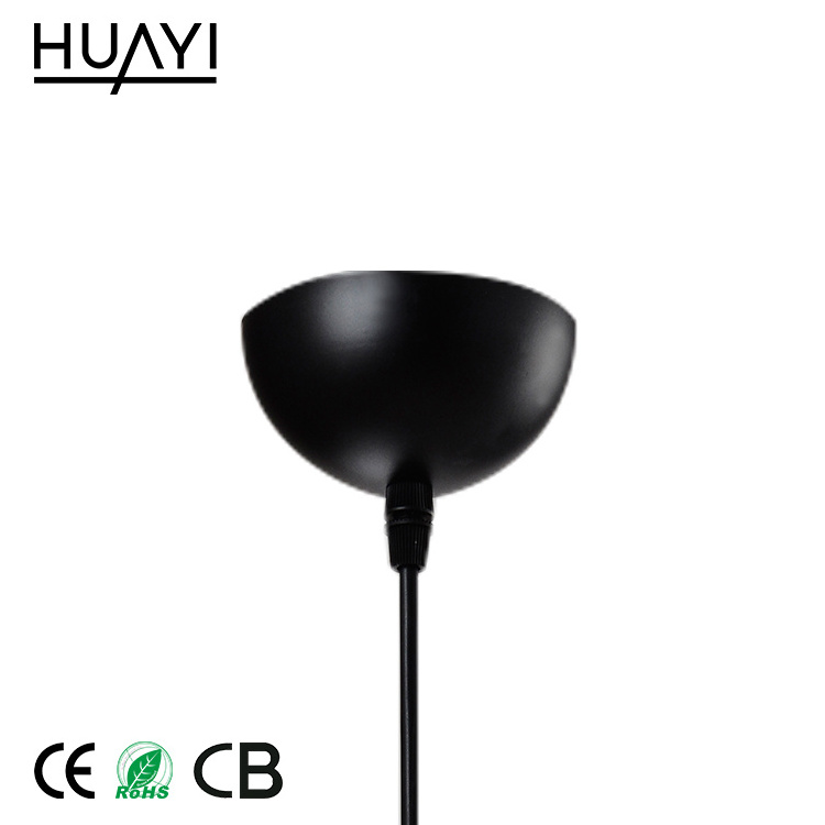 HUAYI Nordic Style Black Modern Wooden 60W E27 LED Pendant Light Fixture