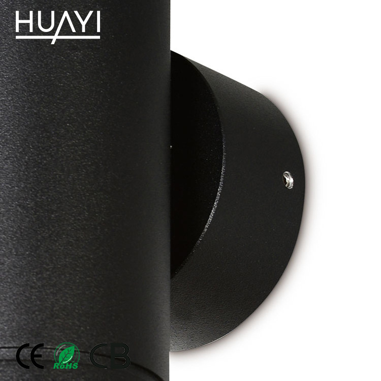 HUAYI Black Round Wall Light Modern Outdoor Up Down 40W IP65 Waterproof Wall Mounted LED Lighting