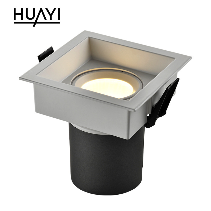 HUAYI Project Lighting Aluminum White Color Indoor Showroom Bedroom Hotel Recessed LED Downlight