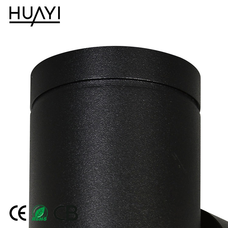 HUAYI Black Round Wall Light Modern Outdoor Up Down 40W IP65 Waterproof Wall Mounted LED Lighting