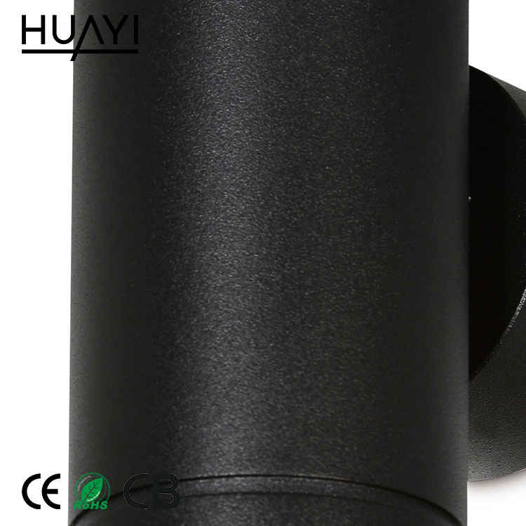 HUAYI Black Round Wall Light Modern Outdoor Up Down 40W IP65 Waterproof Wall Mounted LED Lighting