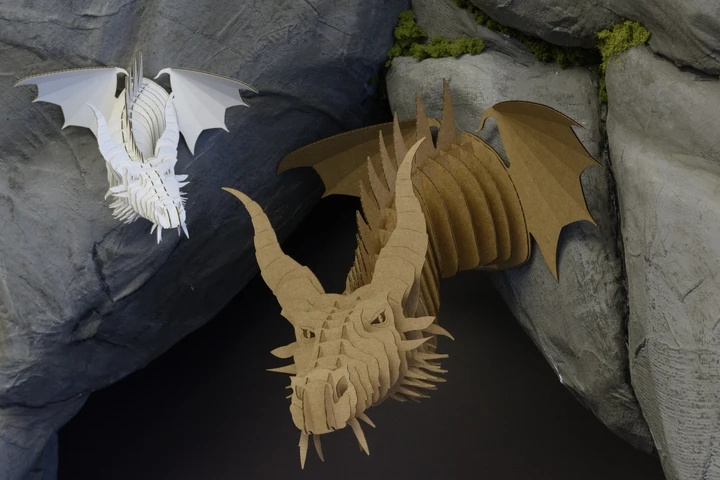 Home decoration ornaments paper craft Cardboard Dragon Head