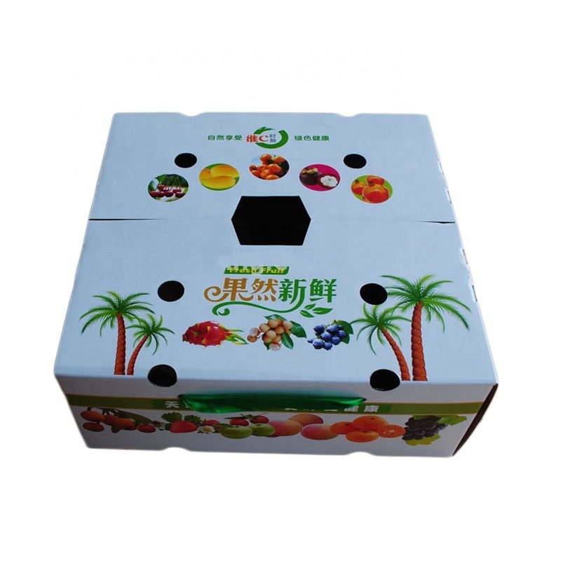 Wholesale Custom design cardboard boxes for sale shipping export fresh banana peach cherry vegetables fruit transport package