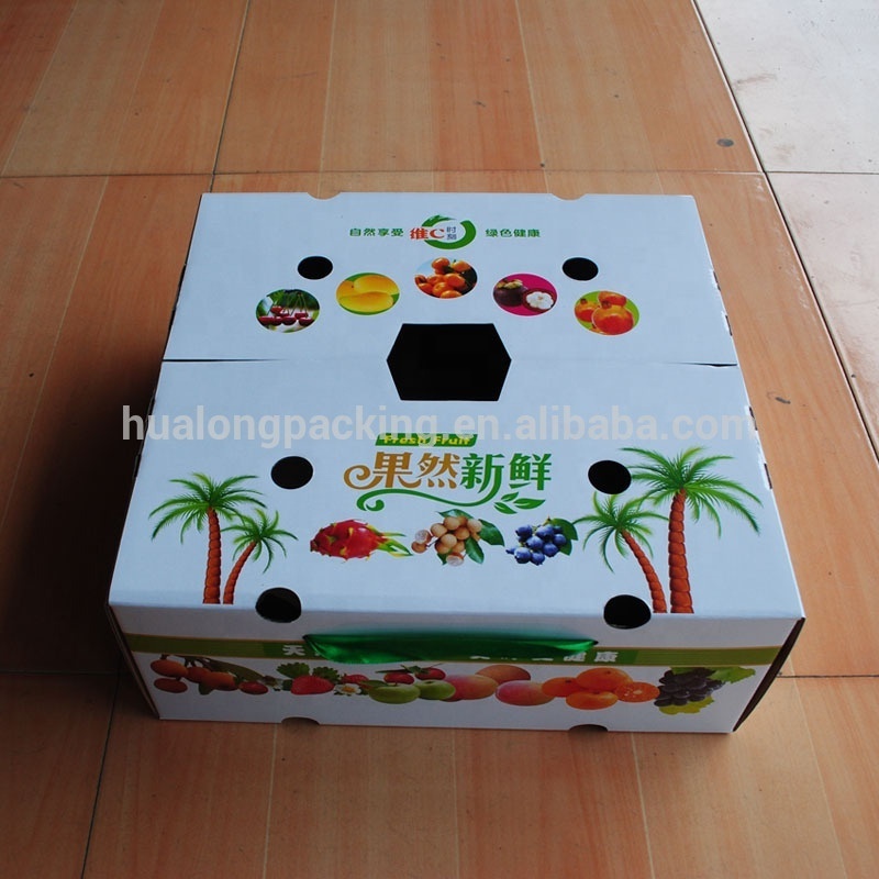 Wholesale Custom design cardboard boxes for sale shipping export fresh banana peach cherry vegetables fruit transport package