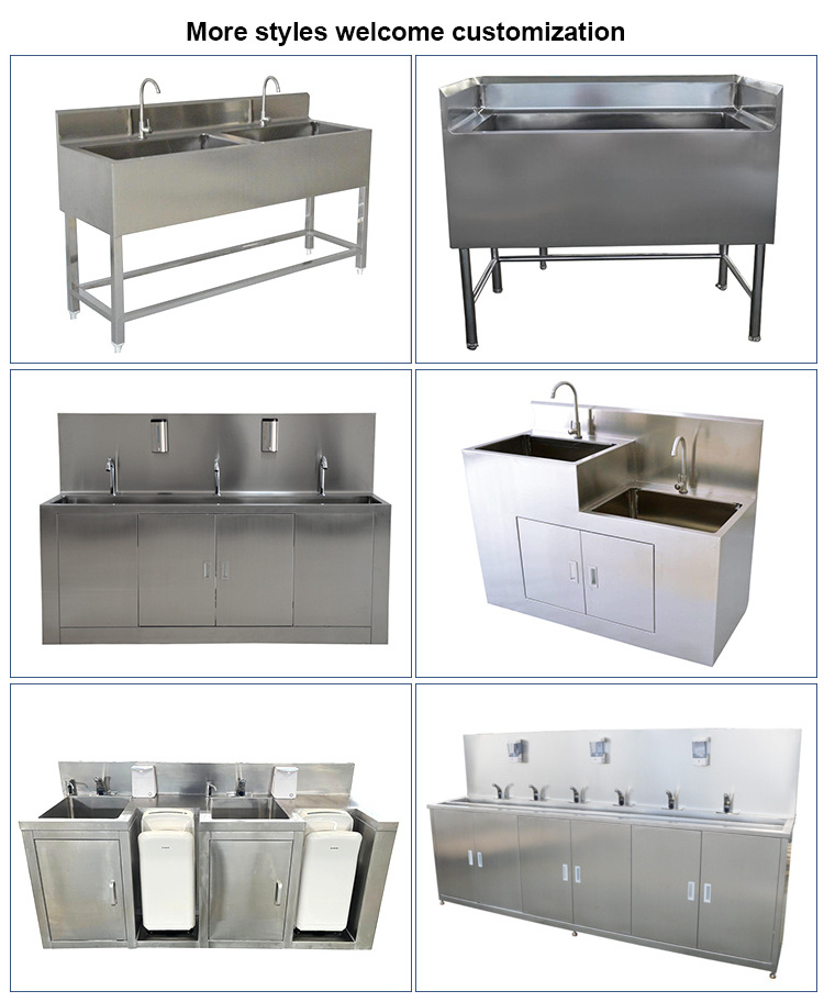 European style stainless steel Restaurant kitchen sink work table with drain board commercial single bowl sink work bench