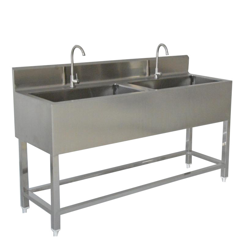 European style stainless steel Restaurant kitchen sink work table with drain board commercial single bowl sink work bench