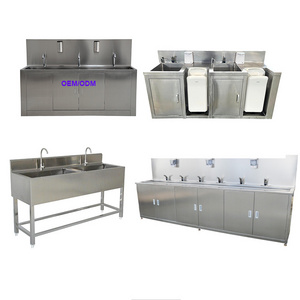 European style stainless steel Restaurant kitchen sink work table with drain board commercial single bowl sink work bench