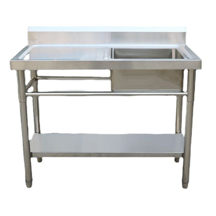 Commercial sink table various size workbench panel table stainless steel sink table