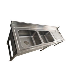 european style double drainboard kitchen sinks  stainless steel commercial kitchen